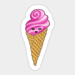 Miss Strawberry Cone Sticker